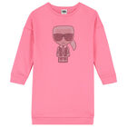 Girls Pink Jumper Dress, 2, hi-res