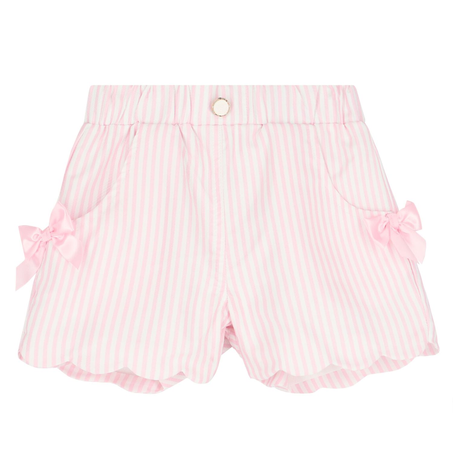 Girls Ivory & Pink Striped Shorts Set, 1, hi-res image number null
