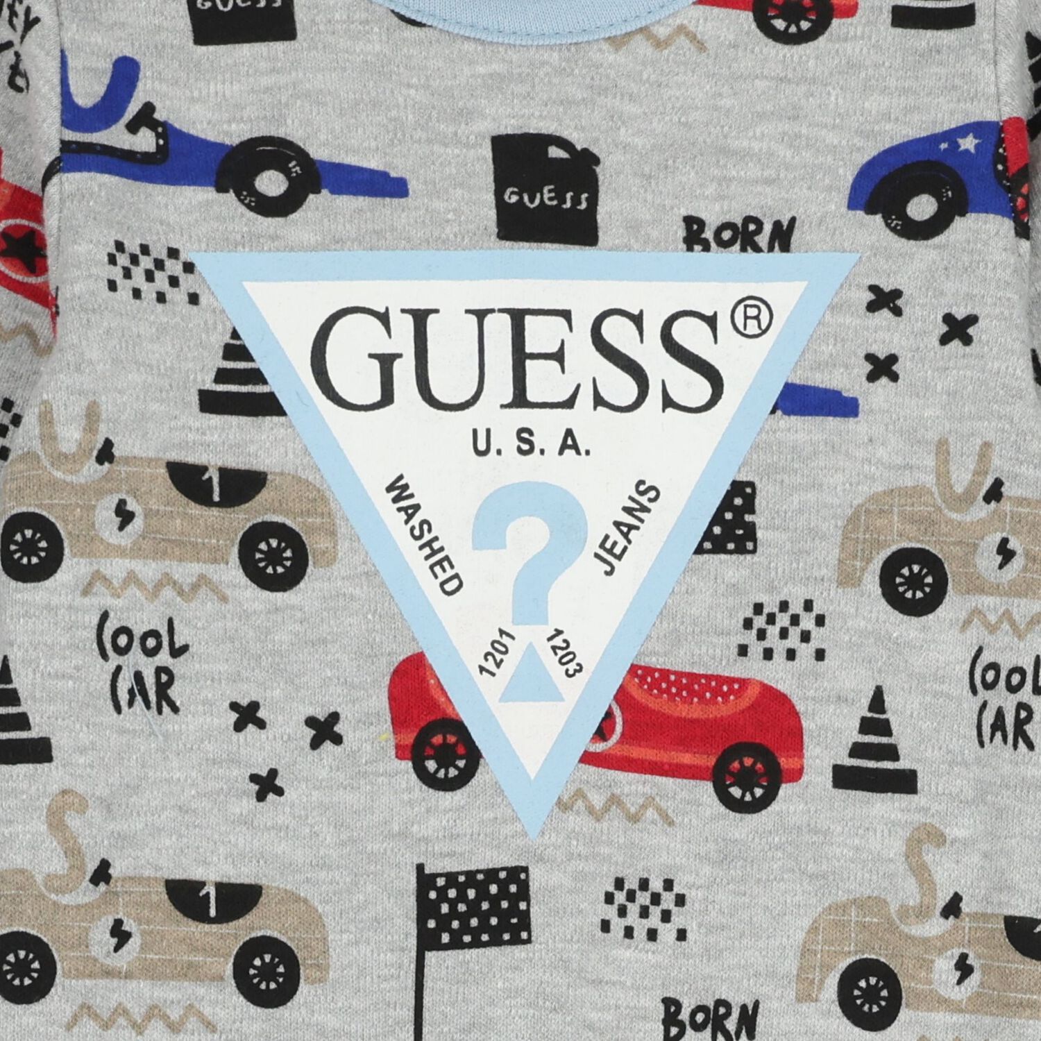 Baby Boys Grey Logo Babygrow, 1, hi-res