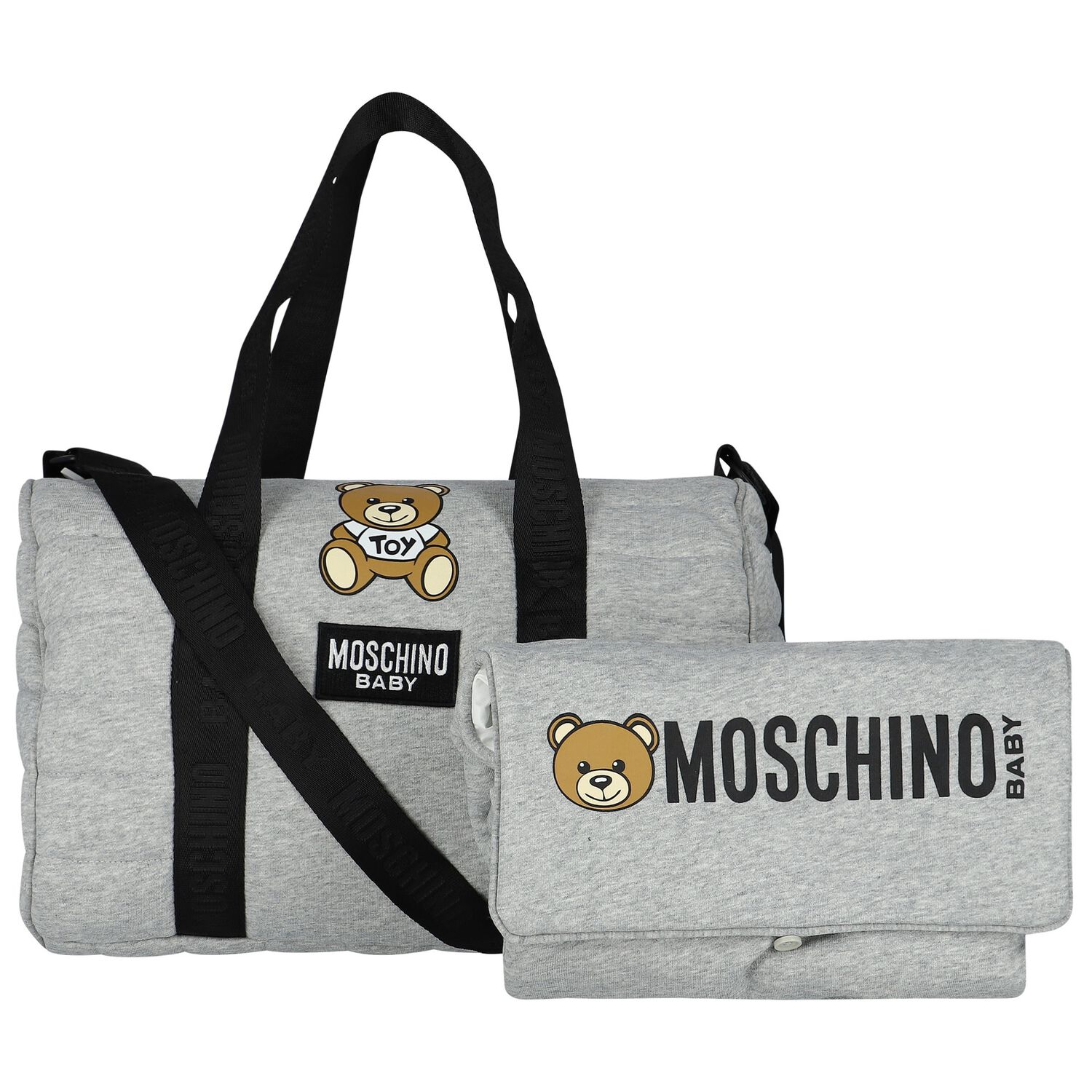 Grey Teddy Bear Logo Baby Changing Bag, 3, hi-res image number null