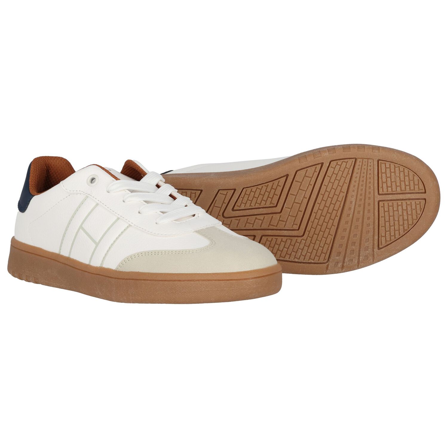 حذاء رياضي باللون أبيض بشعار للأولاد, 1, hi-res