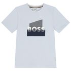 Boys Mini Me Blue Logo T-Shirt, 1, hi-res