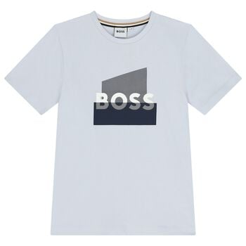 Boys Mini Me Blue Logo T-Shirt