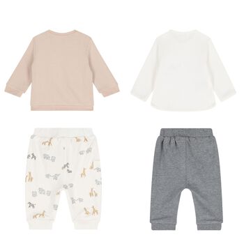 Baby Boys Beige, Grey & Ivory Tracksuits ( 2-Pack )
