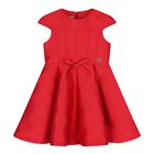 Baby Girls Red Satin Jacquard Logo Dress Set, 1, hi-res