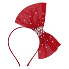 Girls Red Tulle Headband, 4, hi-res