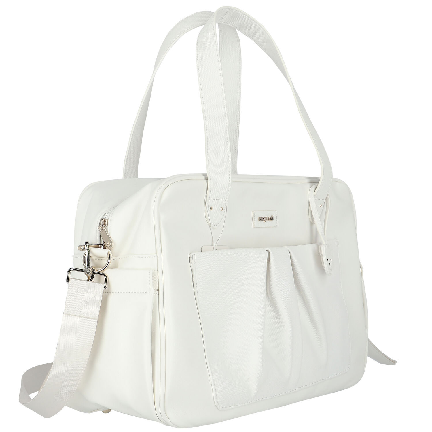 Cream Faux Leather Baby Changing Bag, 4, hi-res image number null