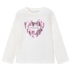 Girls Ivory Embellished Long Sleeve Top, 1, hi-res