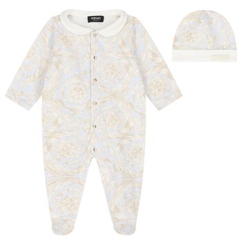 Baby Boys Blue Barocco Babygrow Gift Set