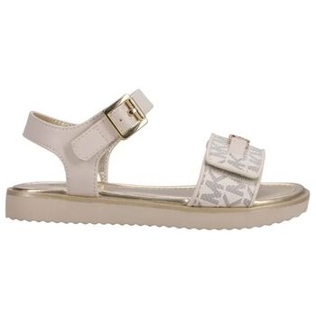 Girls Ivory & Gold Logo Sandals