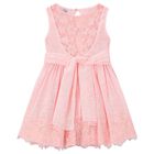 Girls Pink Floral Lace Dress, 2, hi-res