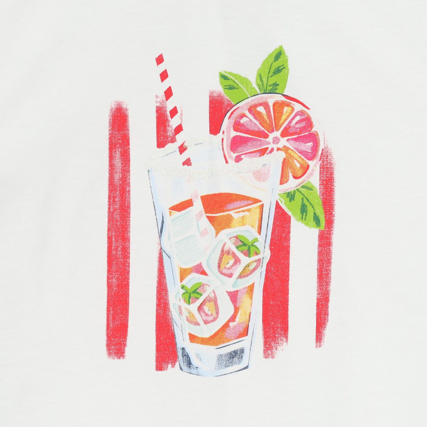 طقم شورت للبنات باللون الابيض والاحمر , 1, hi-res