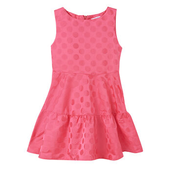 Girls Pink Polka Dot Dress