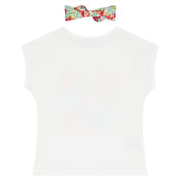 Girls White T-Shirt & Headband Set