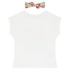 Girls White T-Shirt & Headband Set, 1, hi-res