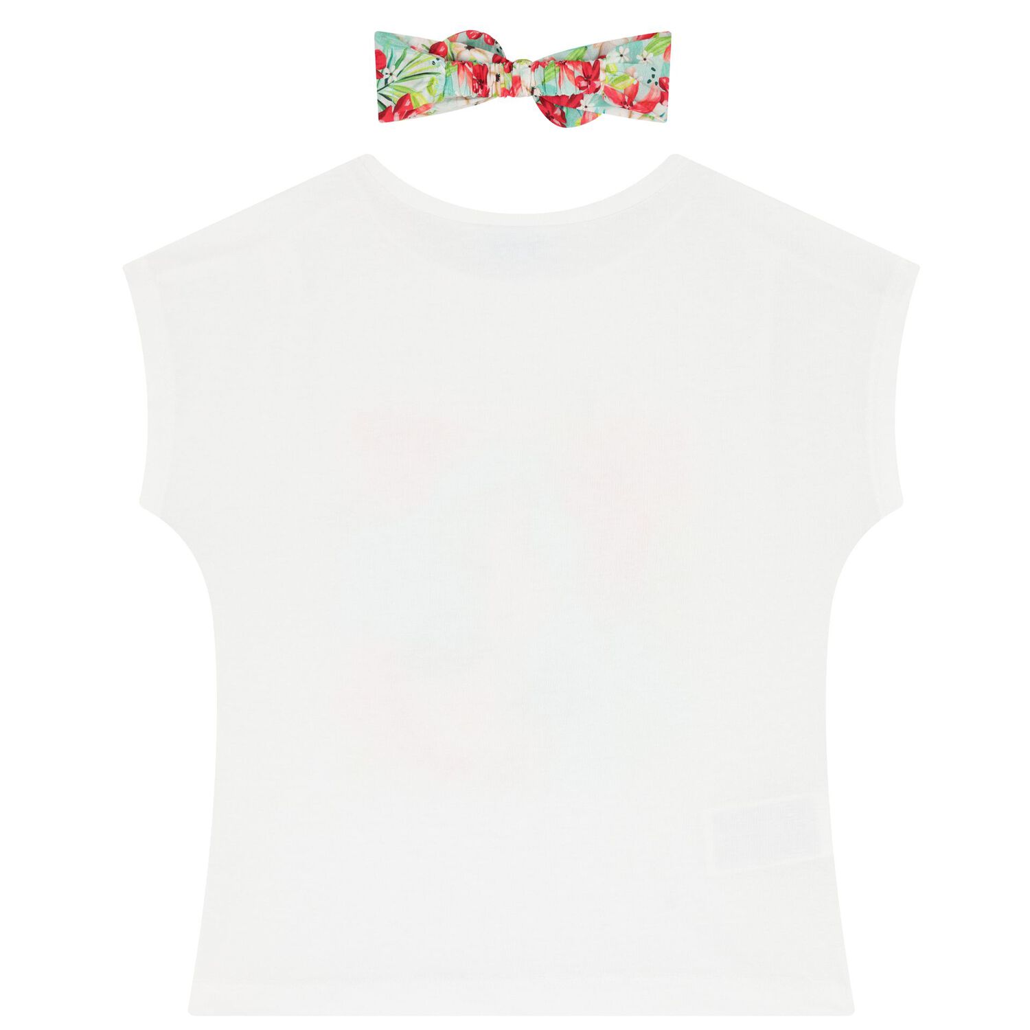 Girls White T-Shirt & Headband Set, 1, hi-res image number null