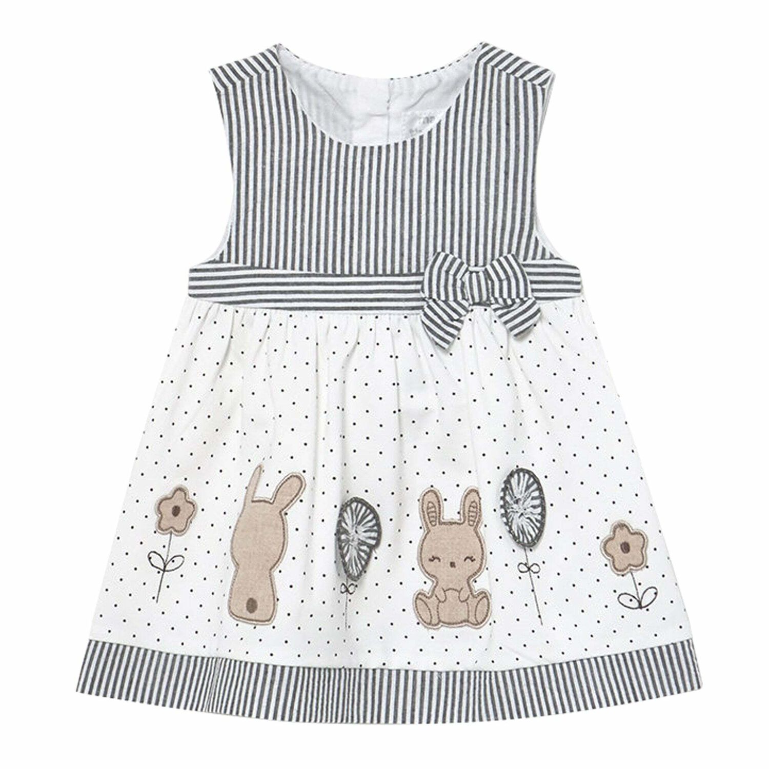Baby Girls White & Black Dress, 1, hi-res image number null