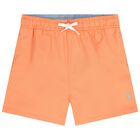 Boys Orange Logo Swim Shorts, 1, hi-res