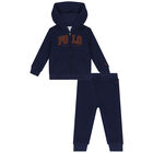 Baby Boys Navy Blue Logo Tracksuit, 1, hi-res