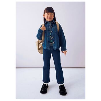 Girls Blue Denim Leggings