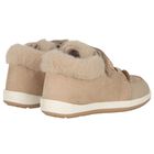 Younger Boys Beige Logo Trainers, 1, hi-res