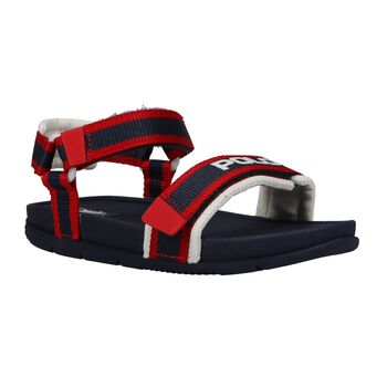 Boys Navy Blue & Red Sandals