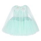 Younger Girls Green Tulle & Sequin Flower Dress, 1, hi-res