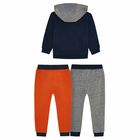 Boys Navy, Orange & Grey 3-Piece Tracksuit, 1, hi-res