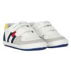 Baby Boys White Leather Pre Walker Shoes, 1, hi-res