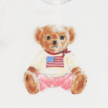 Baby Girls Ivory Polo Bear T-Shirt