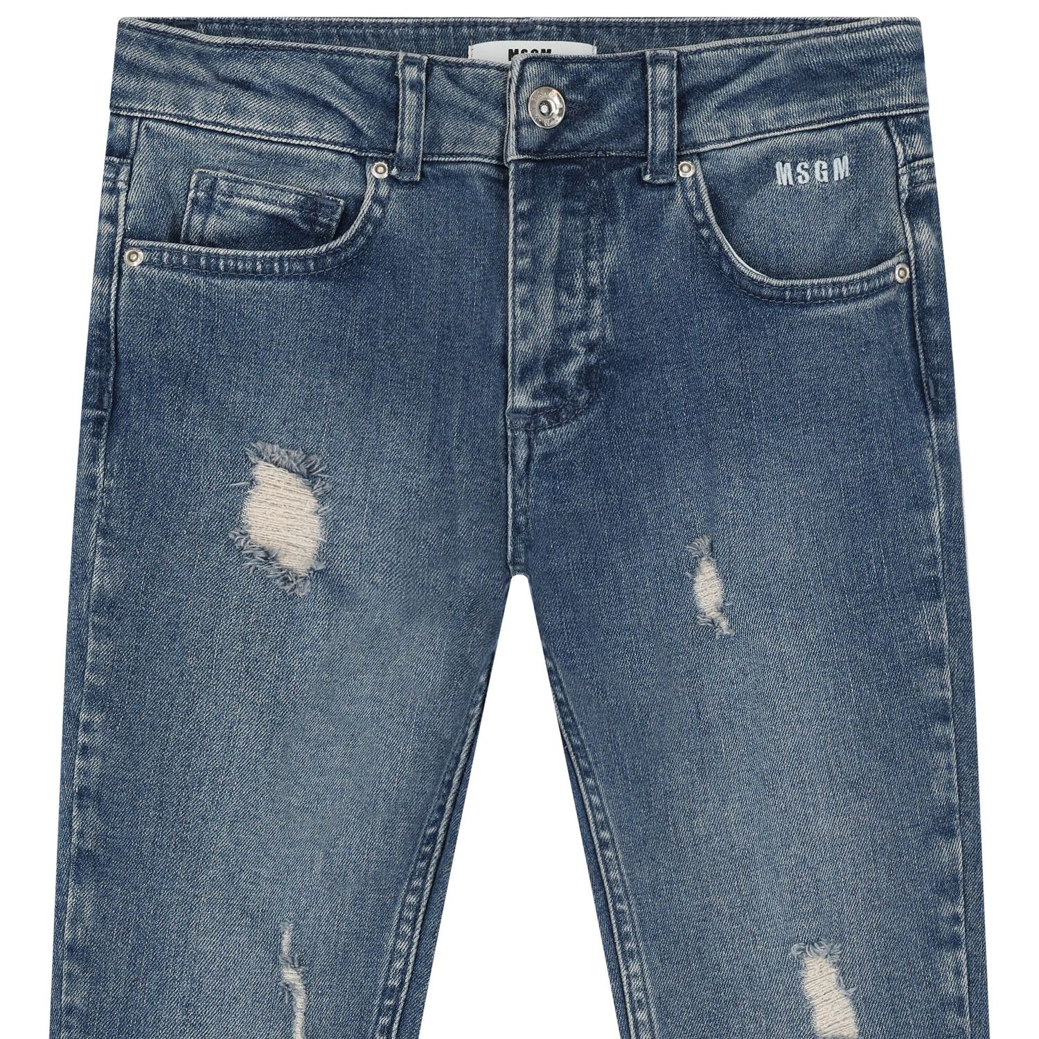 Boys Blue Logo Denim Jeans, 1, hi-res