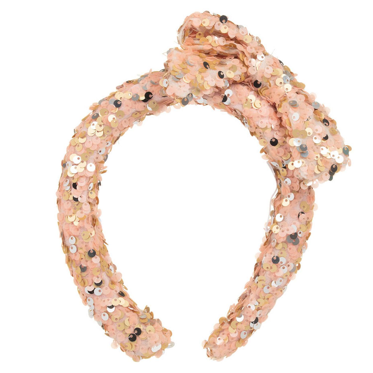 Girls Pink Sequin Bow Headband, 1, hi-res image number null
