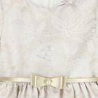 Girls Beige & Gold Floral Dress, 1, hi-res