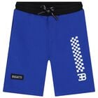 Boys Blue Logo Shorts, 1, hi-res