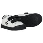 Boys White & Black Ikonik Karl Trainers, 1, hi-res