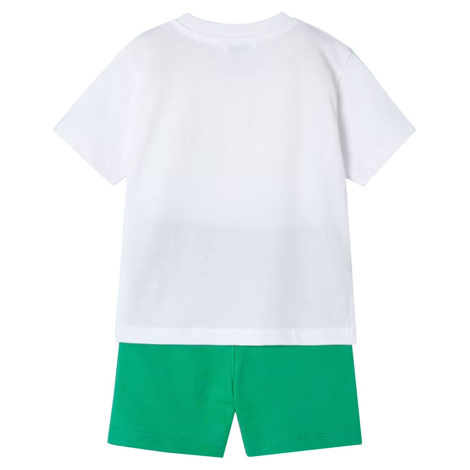 Boys White & Green Palm Tree Shorts Set, 1, hi-res image number null