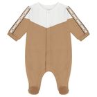 Baby Boys White & Beige Logo Babygrow Gift Set, 2, hi-res