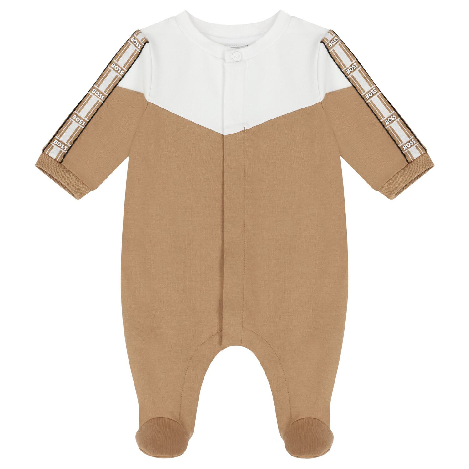 Baby Boys White & Beige Logo Babygrow Gift Set, 2, hi-res image number null