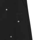 بنطال رياضي أسود بشعار كريستال للبنات, 1, hi-res