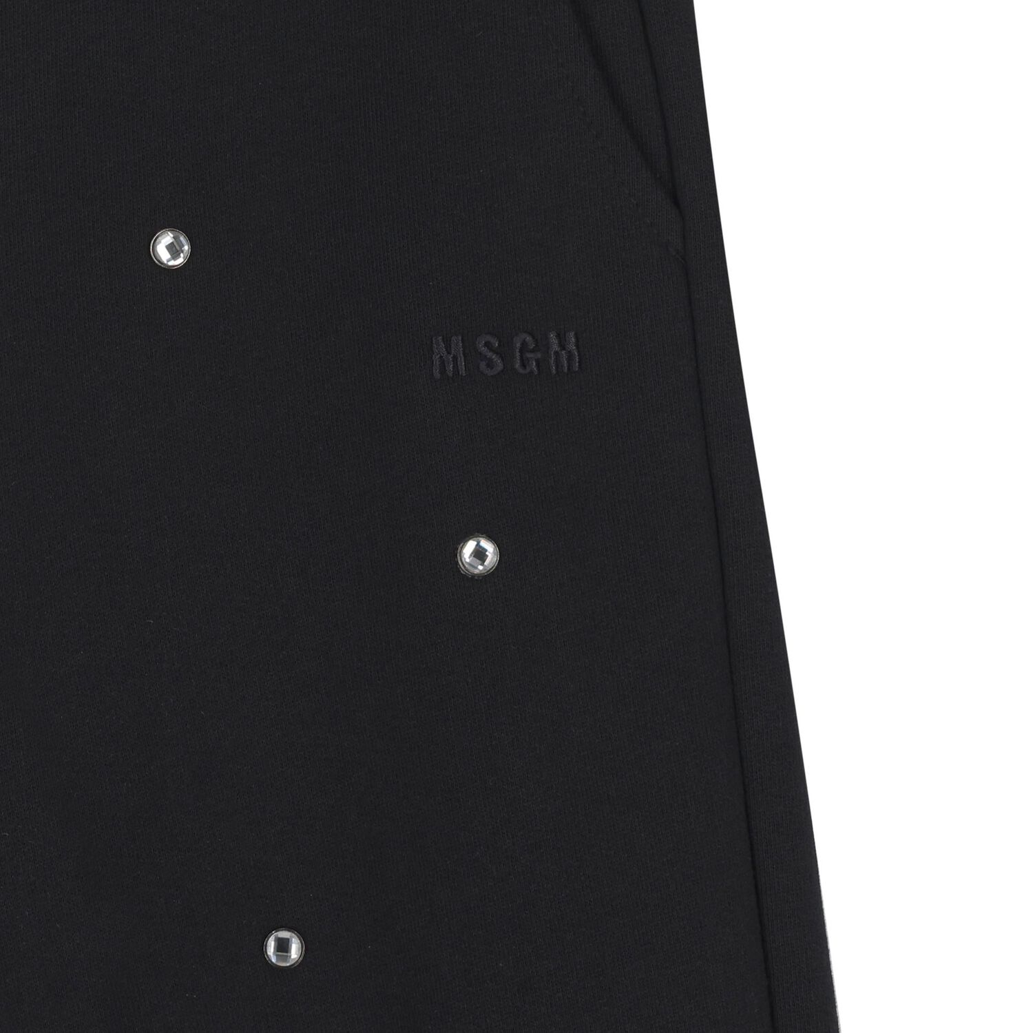 بنطال رياضي أسود بشعار كريستال للبنات, 1, hi-res