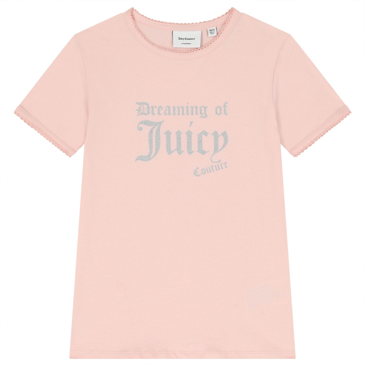 Girls Pink & Ivory Glittery Logo Shorts Set, 1, hi-res