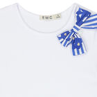 Girls White & Blue Bow Dress, 1, hi-res