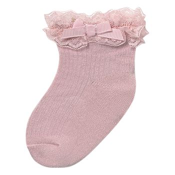 Baby Girls Pink Lace Socks