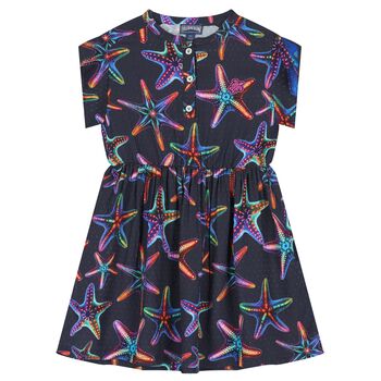 Girls Navy Blue Starfish Dress
