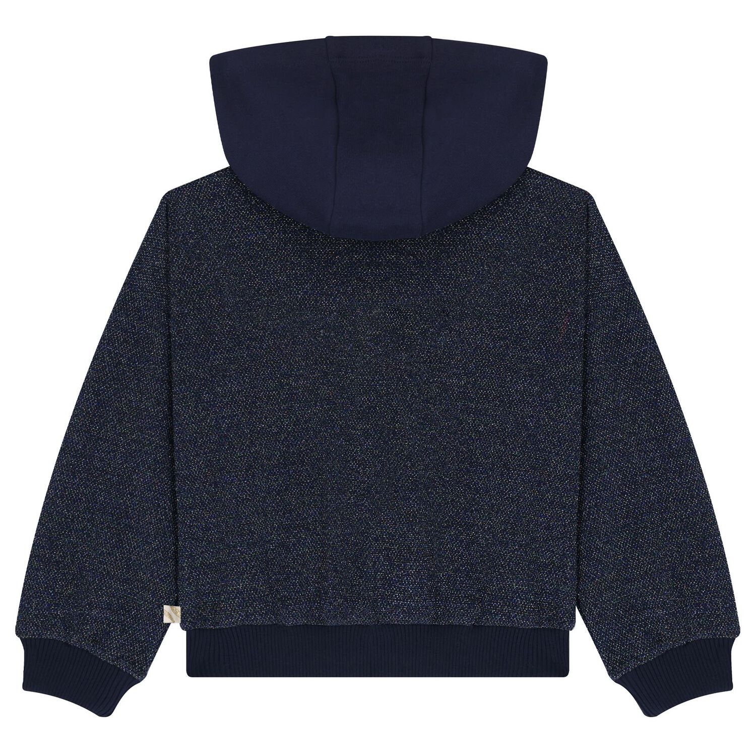 Girls Navy Blue Hooded Top, 1, hi-res