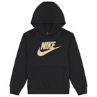 Boys Black Logo Hooded Top, 2, hi-res