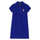 Girls Blue Logo Polo Dress, 1, hi-res