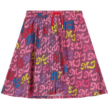 Girls Pink Logo Pleated Skirt