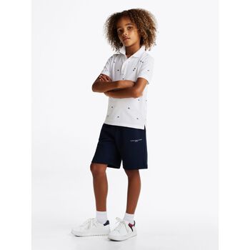 Boys Navy Blue Logo Shorts