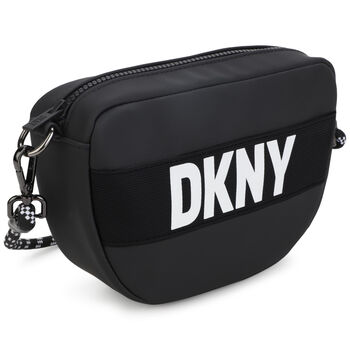 Girls Black Logo Crossbody Bag